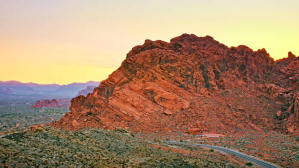 istock Rocky cliff in valley of fire 1412390643