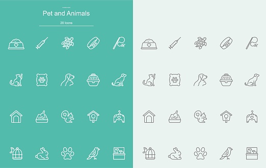 Pet , Animals , Domestic Animals Line Icons