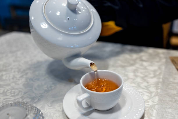istock Jasmin tea and teapot on the table 1412391696
