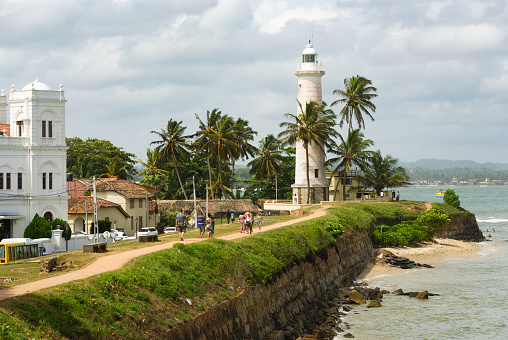 Famous historical lighthouse at Galle, Sri Lanka