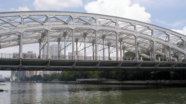 istock Iron bridge over murky polluted Pasig River 1412396707