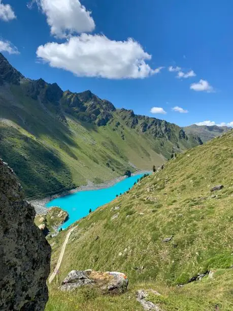 Turquoise mountain lake