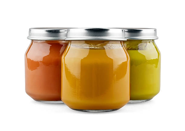 istock Three jars of baby food 141240302