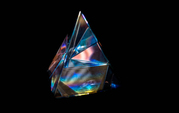 istock The crystal pyramid  in the rays of light 1412403437