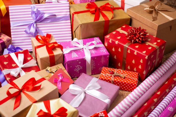 istock Huge amount of bright Christmas presents 1412406793