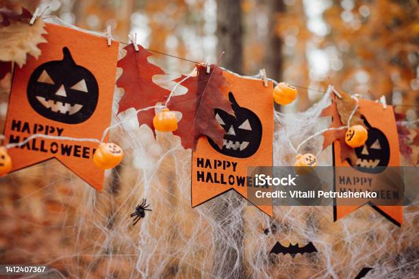 Happy Halloween Concept Stock Photo - Download Image Now - Decoration, Halloween, Outdoors