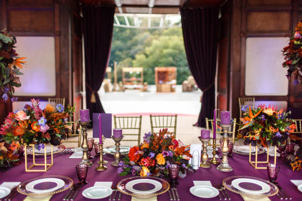 istock Decorated served table for wedding party or other event 1412408533