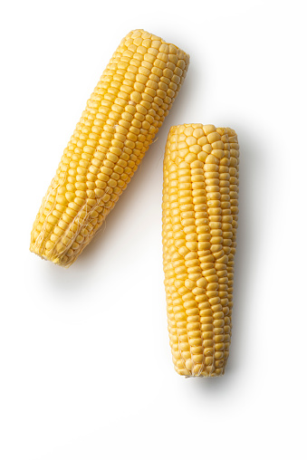 Corn close-up. isolated on a white background.