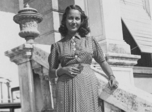 istock Young beautiful woman in 1941. 1412413055