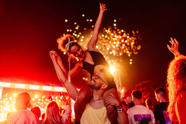 istock Couple celebrating with fireworks 1412413295