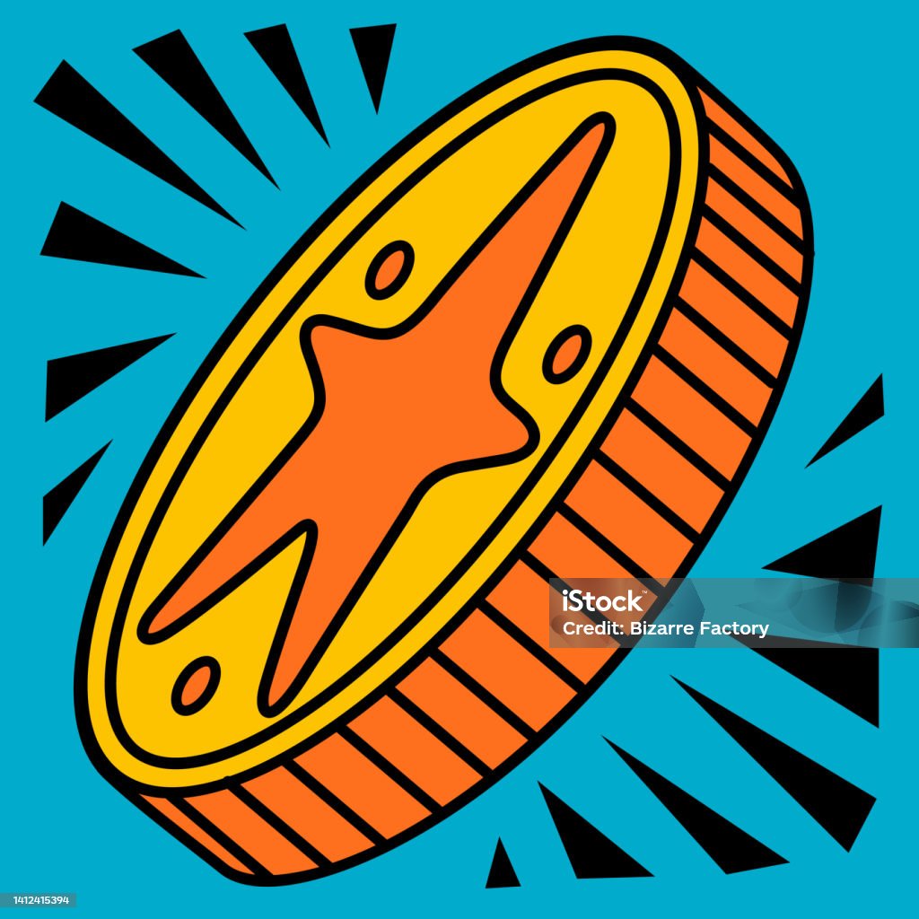 Comic Style Coin Cartoon Vector Funny Cute Comic Characters Abstract Coin Stock ...