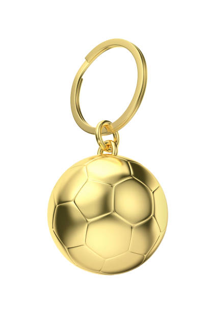 Gold keychain with soccer ball