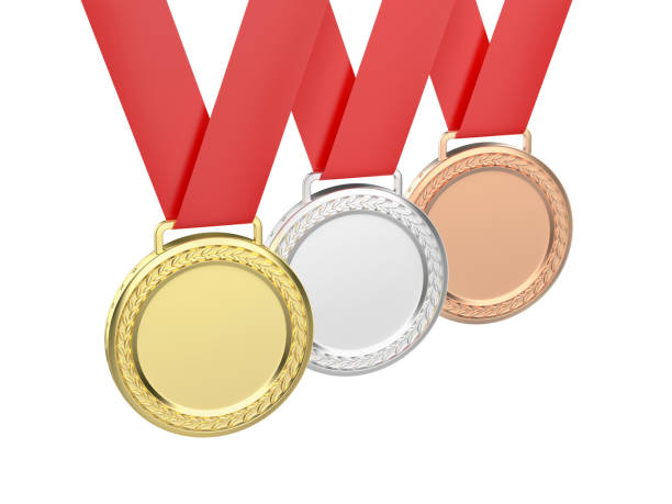 istock Gold, silver and bronze medals 1412415555