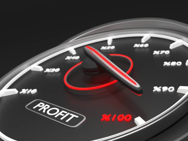 istock Profit Text on a Modern Car Speedometer Countdown Concept 1412415672
