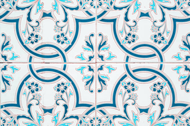 istock Texture of blue tiles in Spain 1412418394