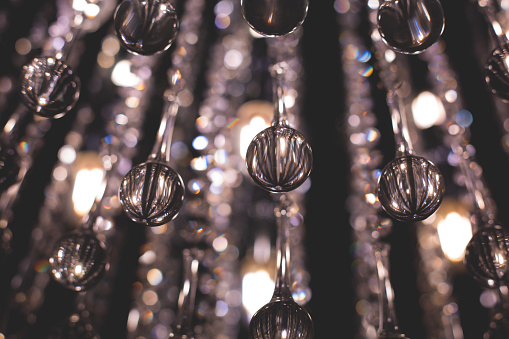 Details of a beautiful chandelier in the house