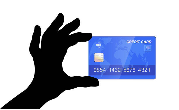 Hand silhouette with blue credit card,
Vector illustration isolated on white background Hand silhouette with blue credit card,
Vector illustration isolated on white background transfer print stock illustrations