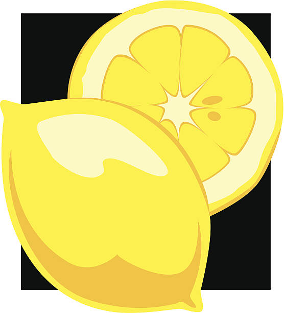 yellow lemon vector art illustration
