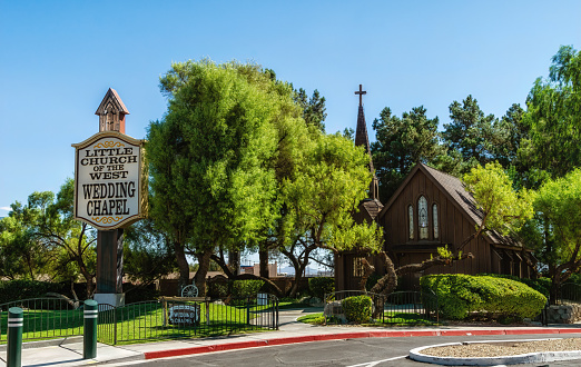 Las Vegas, Nevada, USA - August 01, 2022: Little Church of the West  in Vegas, US. It is listed on the United States National Register of Historic Places and is the oldest building on the Strip