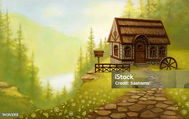 Summer Fantasy Landscape Stock Illustration - Download Image Now - Art, Art And Craft, Art Product