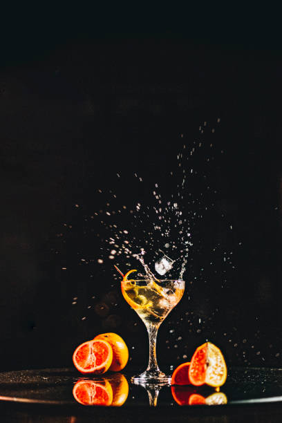 istock Front shot of martini glass 1412435454