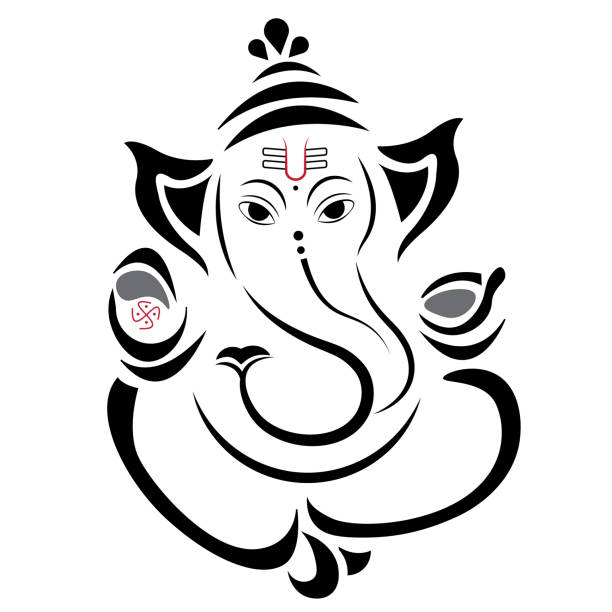 hinduski bóg vinayaha ganapathy ilustracja wektorowa - ganesh festival stock illustrations