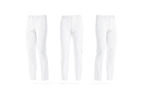 istock Blank white man pants mockup, front and side view 1412435660