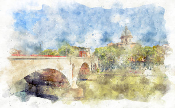 istock View of the bridge across Tuber in Rome city 1412439922