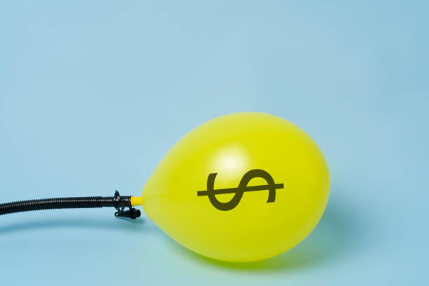 An inflated dollar balloon.