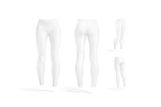 istock Blank white women sport leggings mockup, different views 1412445676