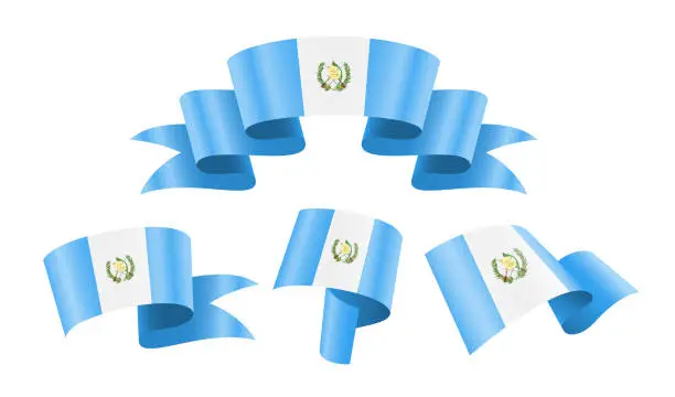 Vector illustration of Guatemala - collection of waving country flags.