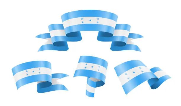 Vector illustration of Honduras - collection of waving country flags.