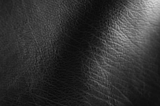 istock The black leather is draped and shines 1412451287