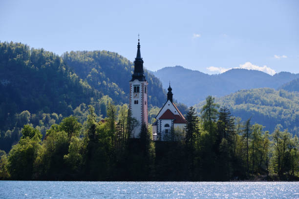 istock the sunset in the bled lake 1412452989