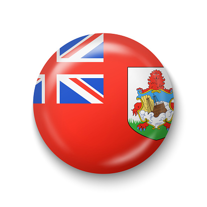 Bermuda Flag - Round Glossy Icon. Vector Illustration.