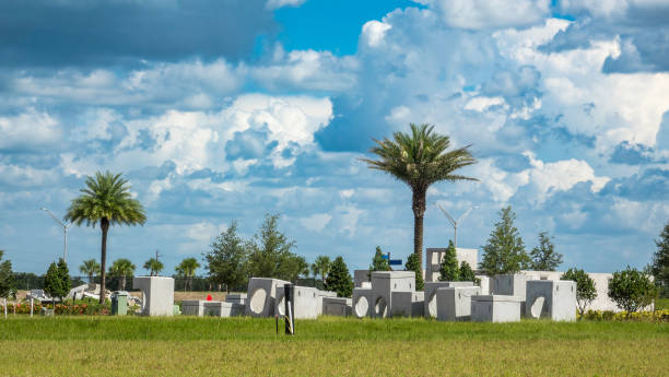istock Precast concrete forms for new suburban storm drainage system 1412459517