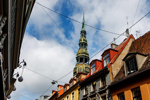 Buildings in the European old town of Riga, Latvia