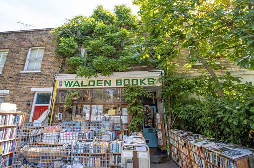 Walden Books on Harmood Street in Camden Town, London. This is a small business established in 1979.