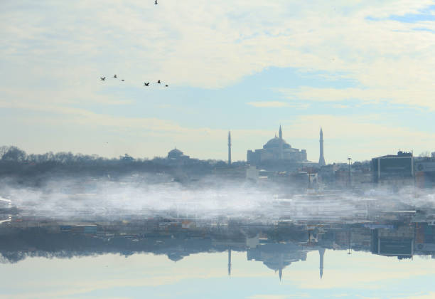 istanbul foggy view panoramic photographed