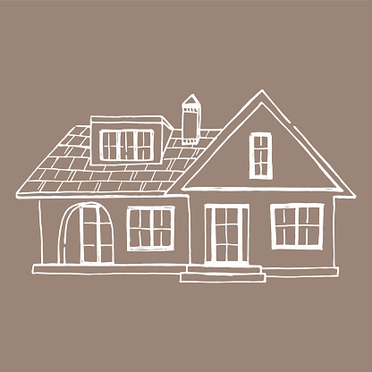 House illustration on isolated background