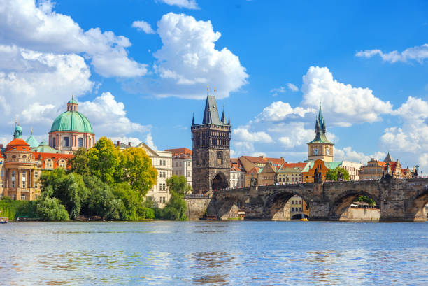 ponte carlo - prague czech republic czech culture castle foto e immagini stock