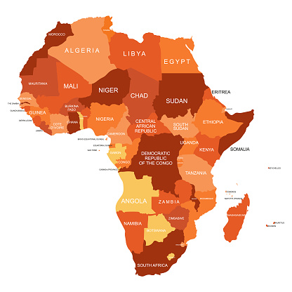 istock Map of Africa with detail of each country. 1412466964