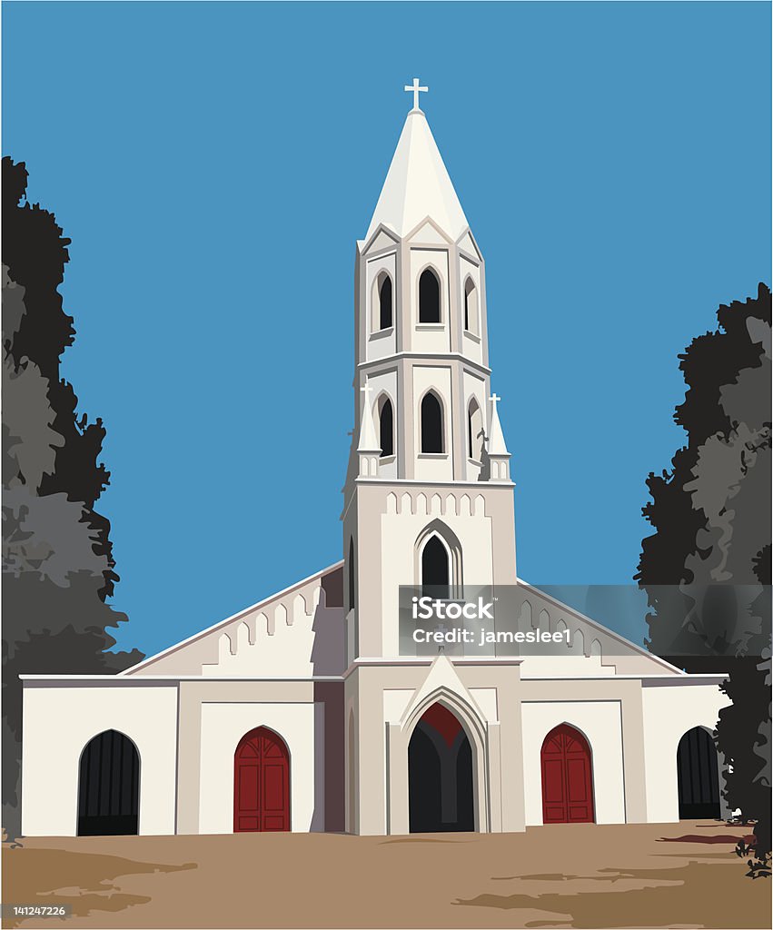 South American Katholische Kirche Vektor - Lizenzfrei Kirchturmspitze Vektorgrafik
