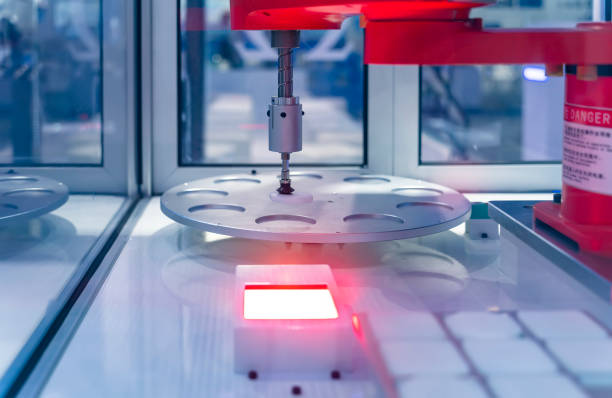 istock smart robot in manufacturing industry for industry 4.0 and technology concept. Robotic vision sensor camera system. 1412473045