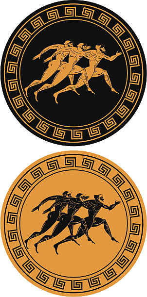 старинный спортсменов - roman mythology stock illustrations