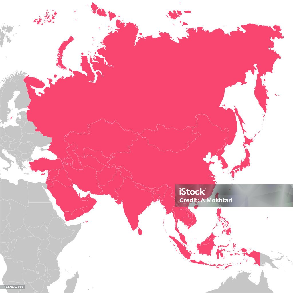 Asian Map Easy Asia Map Stock Illustration - Download Image Now - Abstract, Asia ...