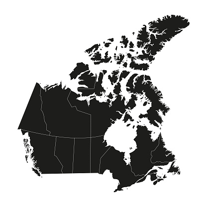Map of Canada in black.
Vector illustration in HD very easy to make edits.