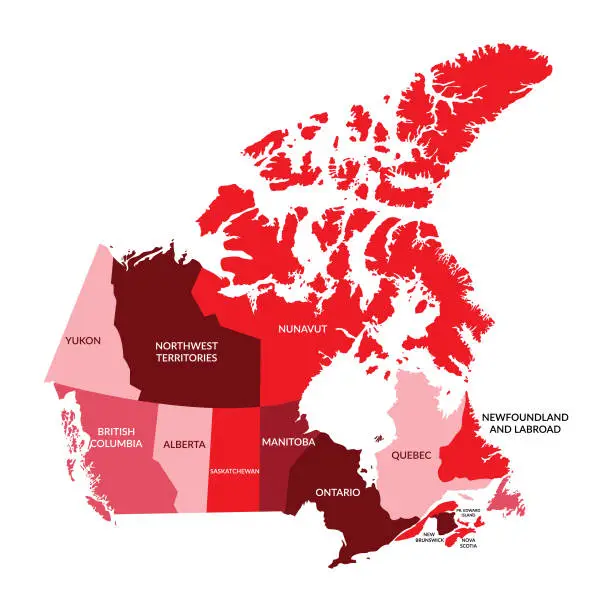 Vector illustration of Carte du Canada