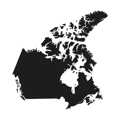 Map Of Canada In Black Stock Illustration - Download Image Now