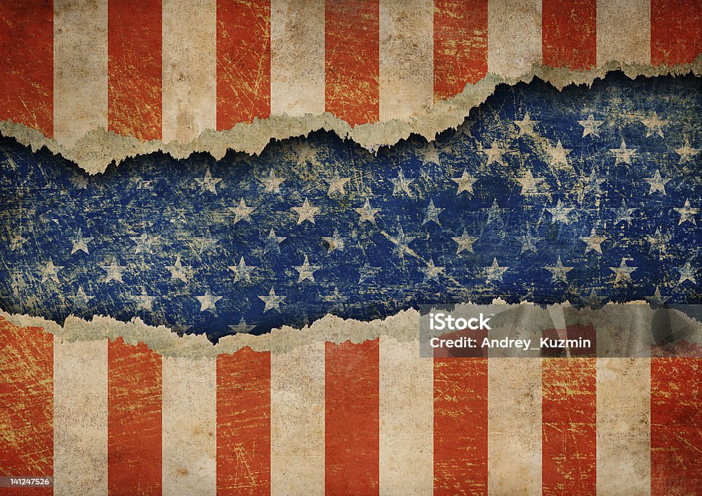 Grunge Papier mit zerrissenen USA-Flagge Muster - Lizenzfrei Amerikanische Flagge Stock-Foto